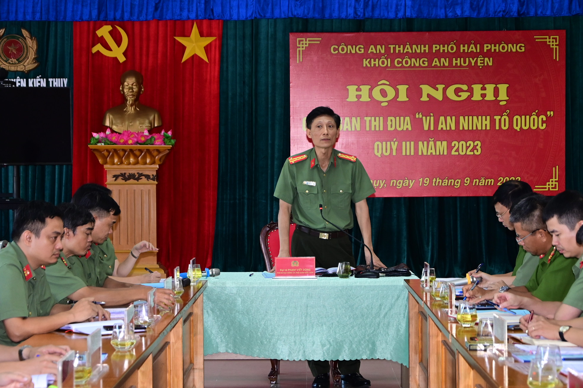 Khối Công an huyện giao ban thi đua “Vì an ninh Tổ quốc” quý 3 năm 2023
